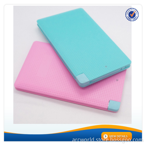 AWC912 Lowest Price 4000mAh Power Bank Logo Printing 9mm Thin Power Bank Wallet for iphone 6s Phone Charger Portable